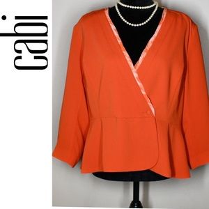 CAbi Dress Jacket Blazer Crossover Button Orange Size 12